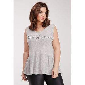LOWEST: Forever 21 Petit Amour Peplum Tank Top